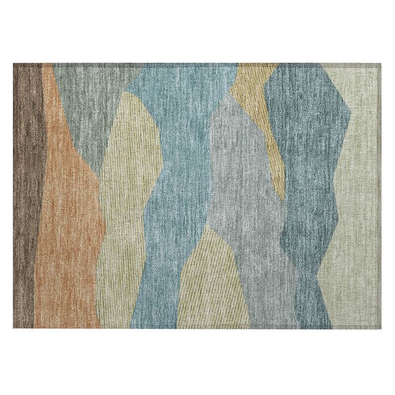Machine Washable Indoor/ Outdoor Modern Dacono Chantille Rug