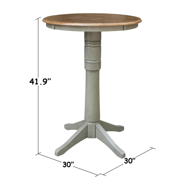 30" Round Top Pedestal Table - Hickory/Stone