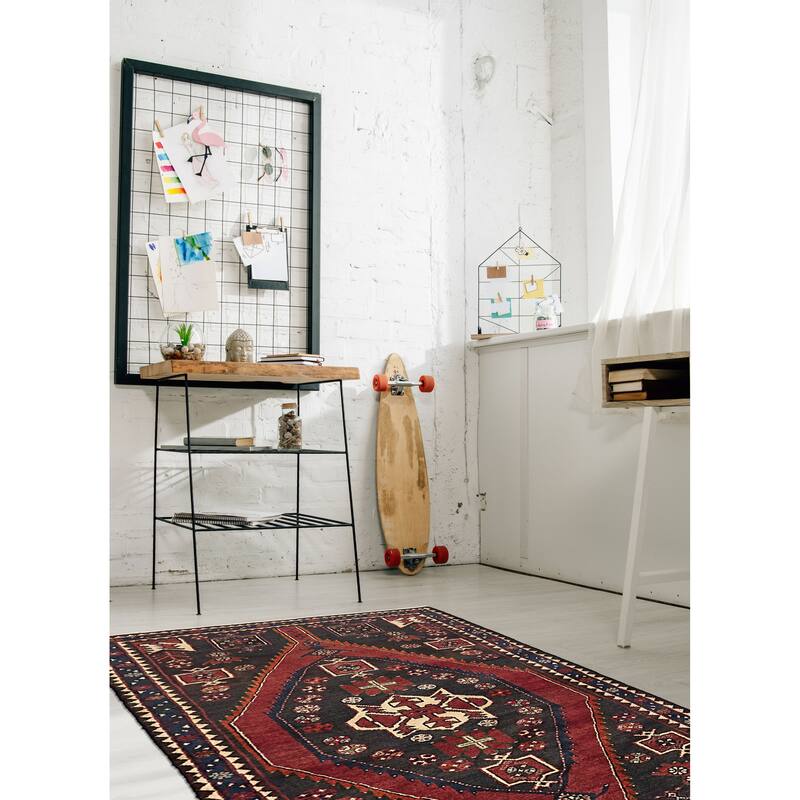 ECARPETGALLERY Hand-knotted Anadol Dark Red Wool Rug - 3'3 x 5'11