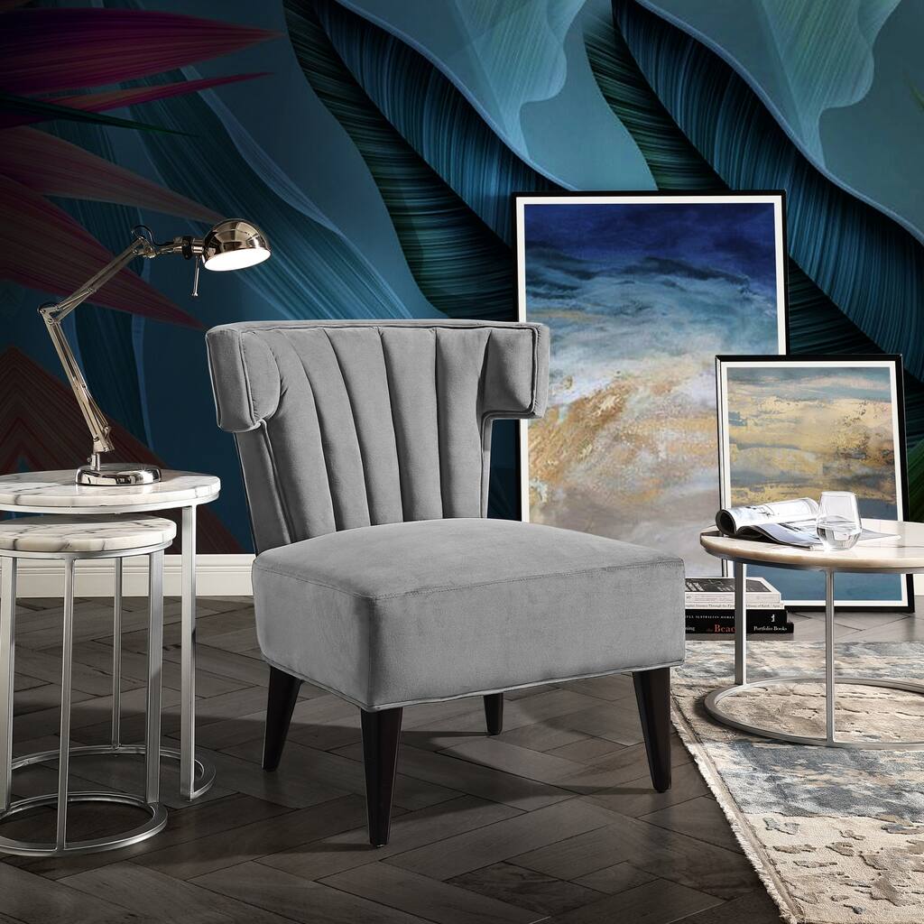 Emory Armless Velvet Upholstered Accent Chair For Living Room