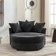 preview thumbnail 33 of 57, Roomfitters Modern 360° Swivel Barrel Chair with Hidden Storage Ottoman, Chenille Upholstery and Four Pillows