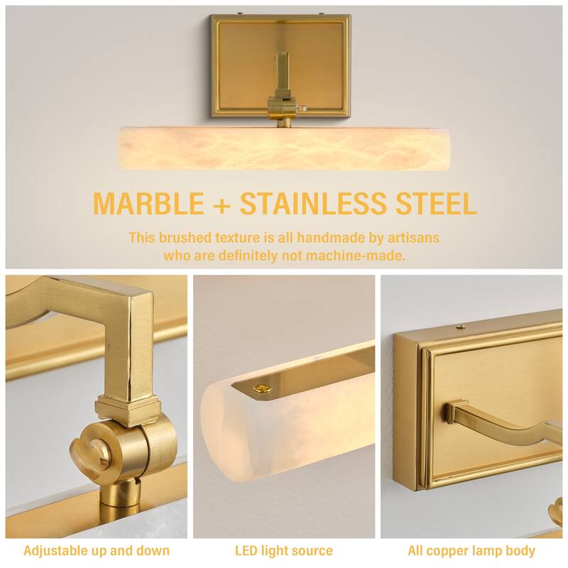 KAYLA 12/20-inch Marble Cylinder Vanity Light-Copper