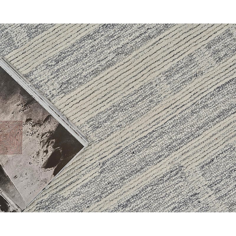 Exquisite Rugs Park City Handmade Hand-tufted New Zealand Wool on Canvas Gray/Ivory Area Rug