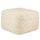 The Curated Nomad Camarillo Modern Cube Shape Jute Pouf - Ivory