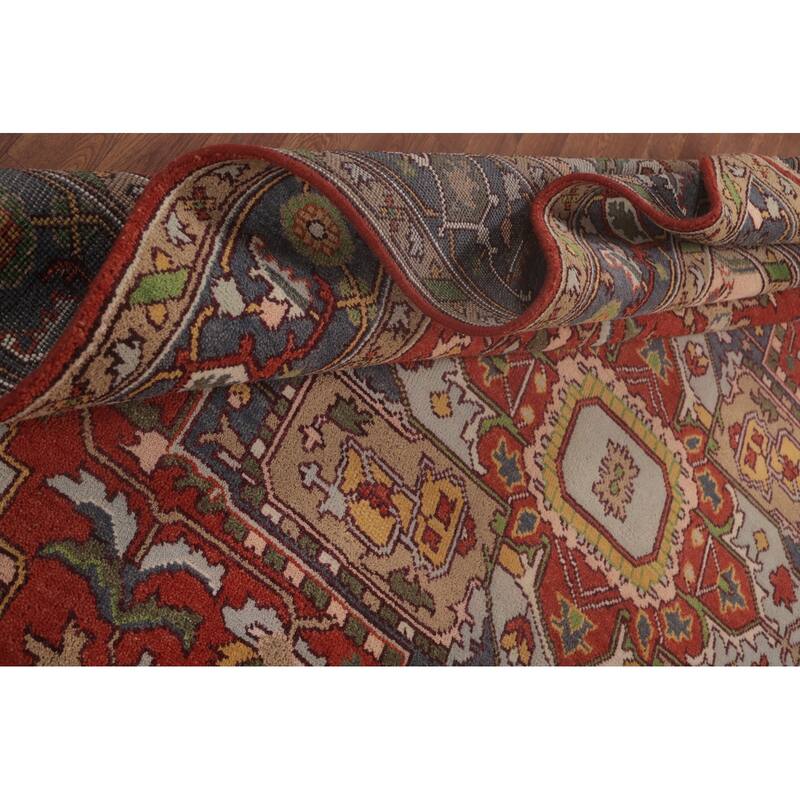 Heriz-Serapi Area Rug Handmade Wool Carpet - 8'11"x 11'10"