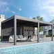 preview thumbnail 154 of 188, EROMMY Outdoor Louvered Pergola Gazebo with Adjustable Aluminum Rainproof Roof 12'x20' Electric&LED - Dark Gray