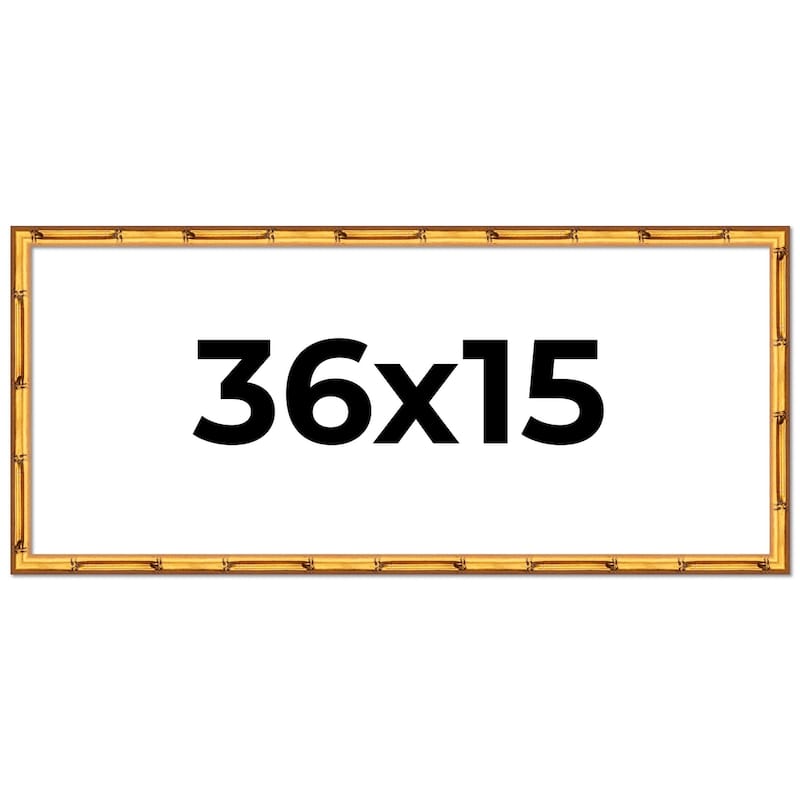 36x15 Frame Gold Bamboo Solid Wood Picture Frame | 1 Inch Moulding