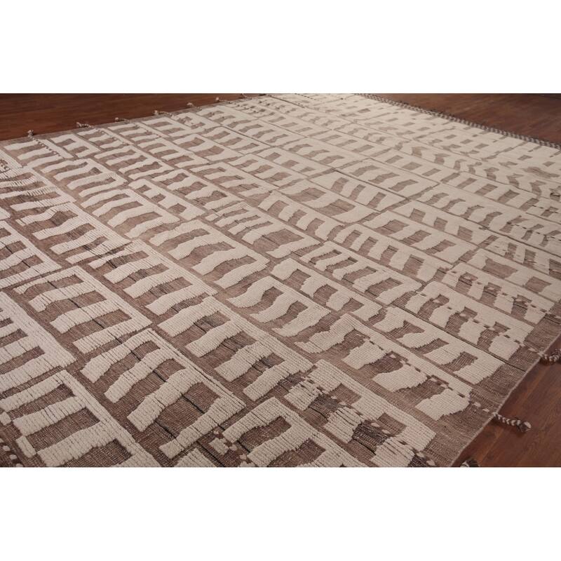 Moroccan Oriental Large Area Rug Handmade Wool Carpet - 11'8"x 16'2"