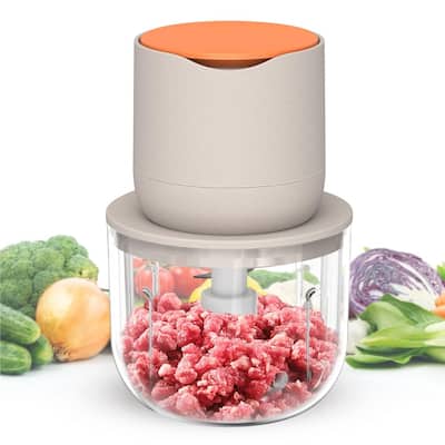 Wireless Electric Food Processor，600ML Small Electric Food Chopper For Meat,Onions,vegetables,Garlic,Complementary Food