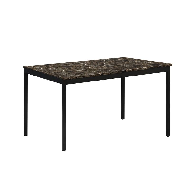 2pc Writing Desk and Chair Set Black Finish Metal Frame Faux Leather Upholstery Small Space Furniture Home Office