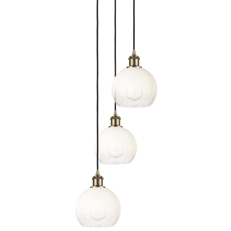 Innovations Lighting 113B-3P-31-15 Brookhaven Globe Pendant Brookhaven - Antique Brass / Opal