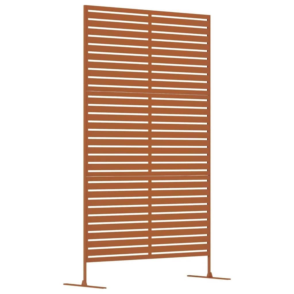 1 Pc Freestanding Decorative Metal Privacy Screen Outdoor with Stand for Balcony, Stripe