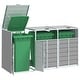 preview thumbnail 30 of 56, vidaXL Wheelie Bin Storage Rubbish Waste Bin Storage Steel Gray - 85" x 31.9" x 45.3"