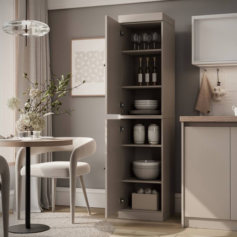 Palace Imports 100% Solid Wood Pantry Cabinet, Adjustable Shelves, 16.5" Wide, 71.5" Tall