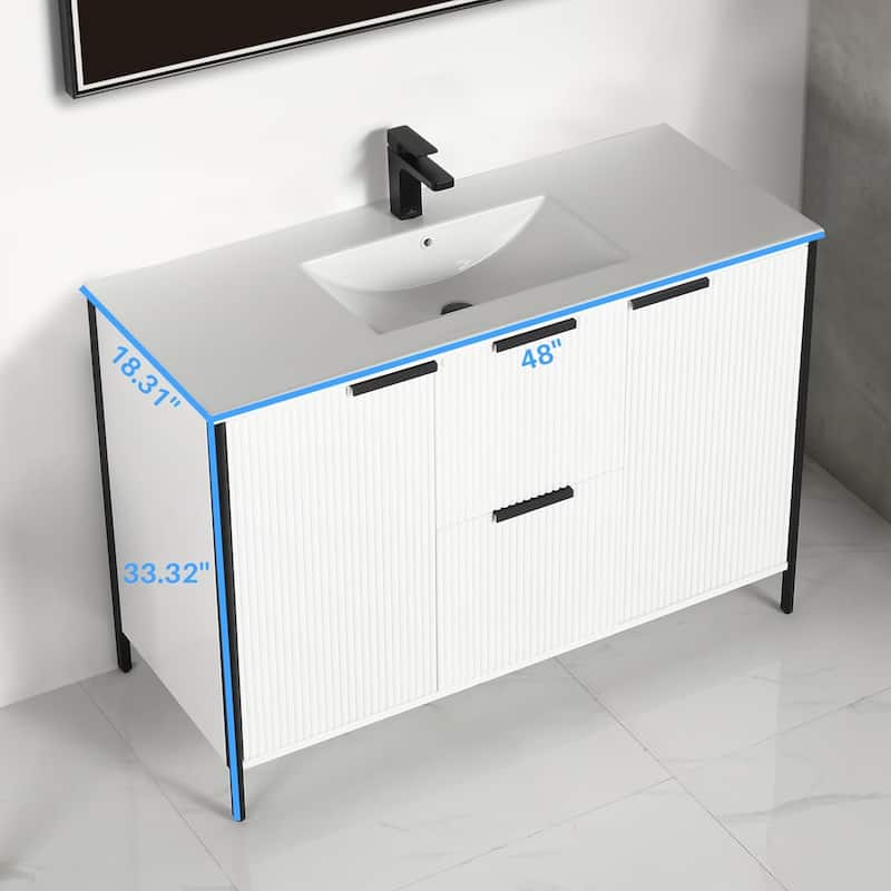 Blossom Annecy 48" Freestanding Bathroom Vanity w/ Black Ceramic Sink