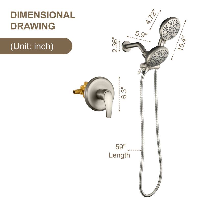 Wall Mounted Shower System with 7 Spray Patterns