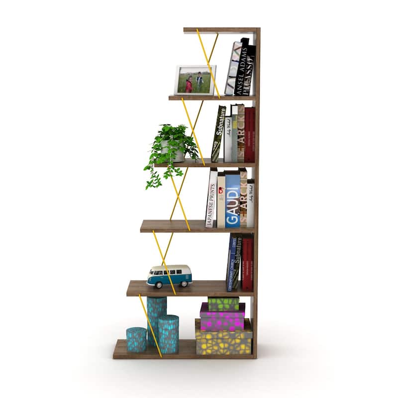 Modern 5 Tier Narrow Ladder Bookshelf