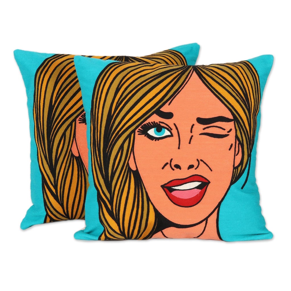 Handmade Wink cushion covers (India)
