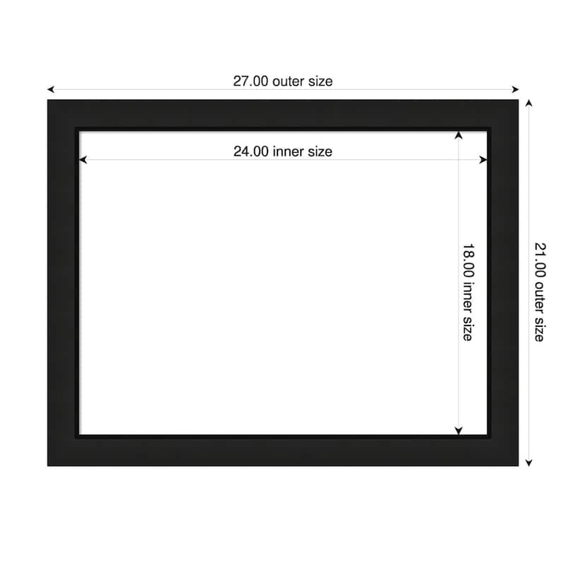 Amanti Art Midnight Black Narrow Framed Dry Erase Magnetic Board - 27 x 21 in