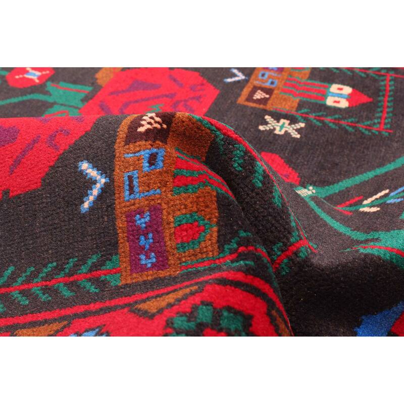 ECARPETGALLERY Hand-knotted Teimani Black Wool Rug - 2'9 x 4'8