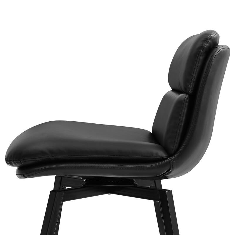 360°Swivel Bar Stools Set of 2/3/4, 26" H Seat Height with, Faux Leather Barstool for Kitchen Island and Home Bar Brown