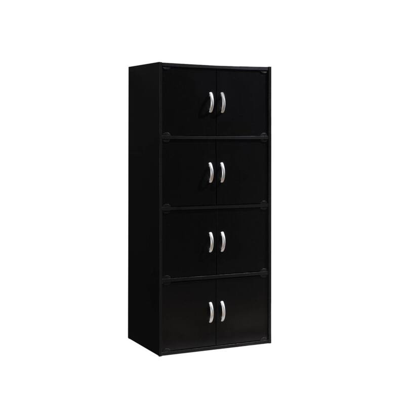 54" Black Multi-Purpose Bookcase Cabinet with Doors