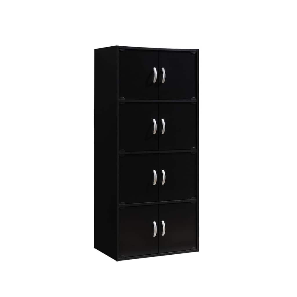 54" Black Multi-Purpose Bookcase Cabinet with Doors