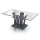 preview thumbnail 10 of 16, Furniture of America Resk Modern 72-inch Glass Top Wood Dining Table