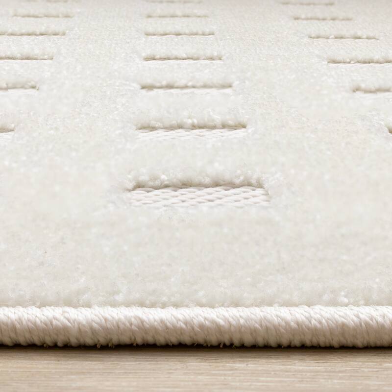 Oslo Collection - Carved Small Squares Checkered Area Rug