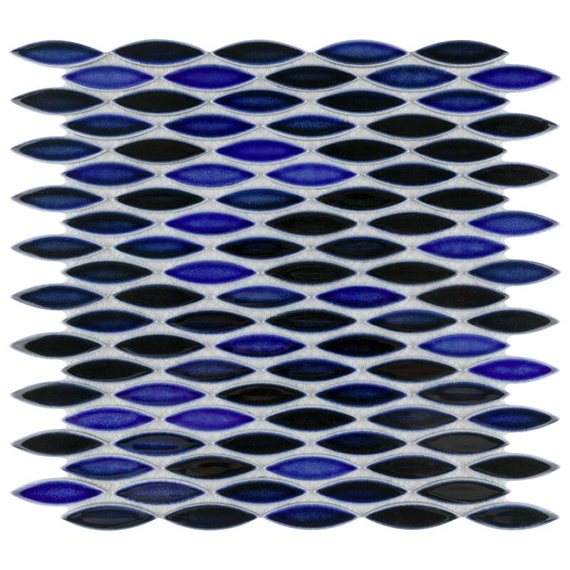 Merola Tile Pescado Glossy Azul 12" x 12-1/2" Porcelain Floor and Wall Tile