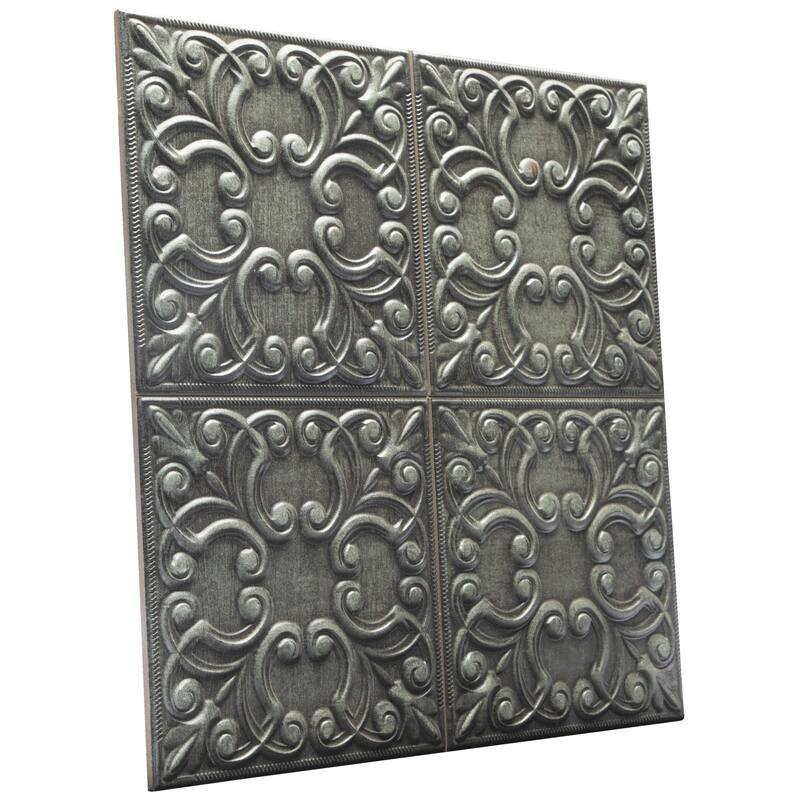 Merola Tile Victorian Tin Iron 17-3/8" x 17-3/8" Porcelain Wall Tile