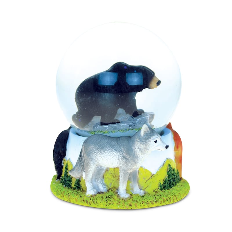 CoTa Global Black Bear Snow Globe - Figurine with Sparkling Glitter - 65mm