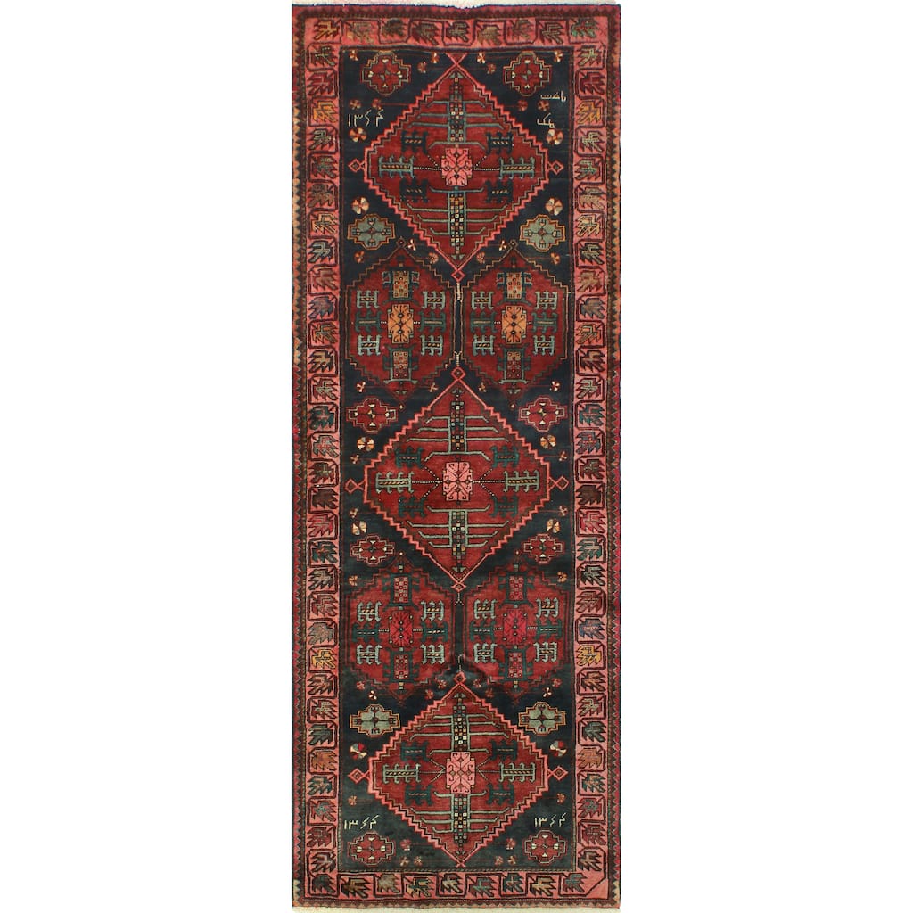 Noori Rug Fine Vintage Distressed France Charcoal/Grey Runner - 3'3" x 8'9"