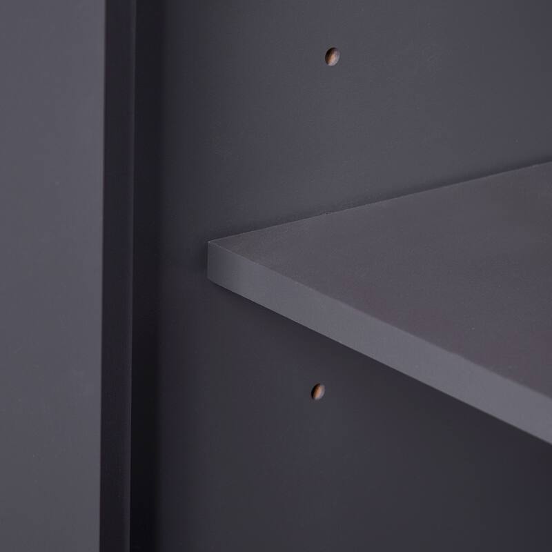 GDFStudio - Halcyon Modern Freestanding Bathroom Vanity with Ceramic Sink and Soft-Closing Storage Doors & Silver Handles