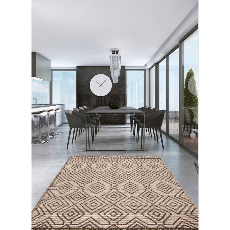 ECARPETGALLERY Braid weave Sienna Brown Wool Rug - 5'1 x 7'11