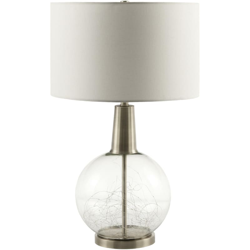 Livabliss Mittag Global Accent Table Lamp - 30"H x 17"W x 17"D - Nickel
