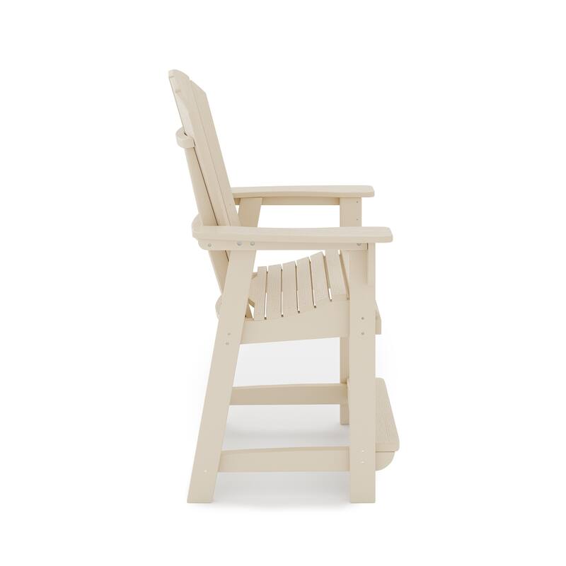 Adirondack Style Counter Chair - Stylish Hdpe Poly Lumber For Dining (Excluding the table)