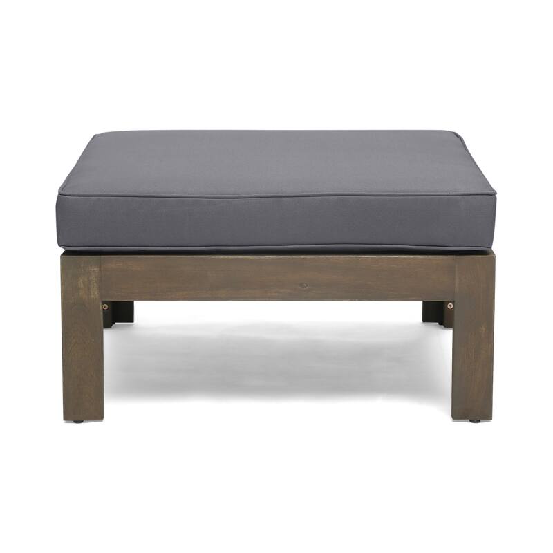 3 Piece Outdoor L-Shape Sofa Set, All-Weather Acacia Wood Conversation Furniture Set with Ottoman and Coffee Table