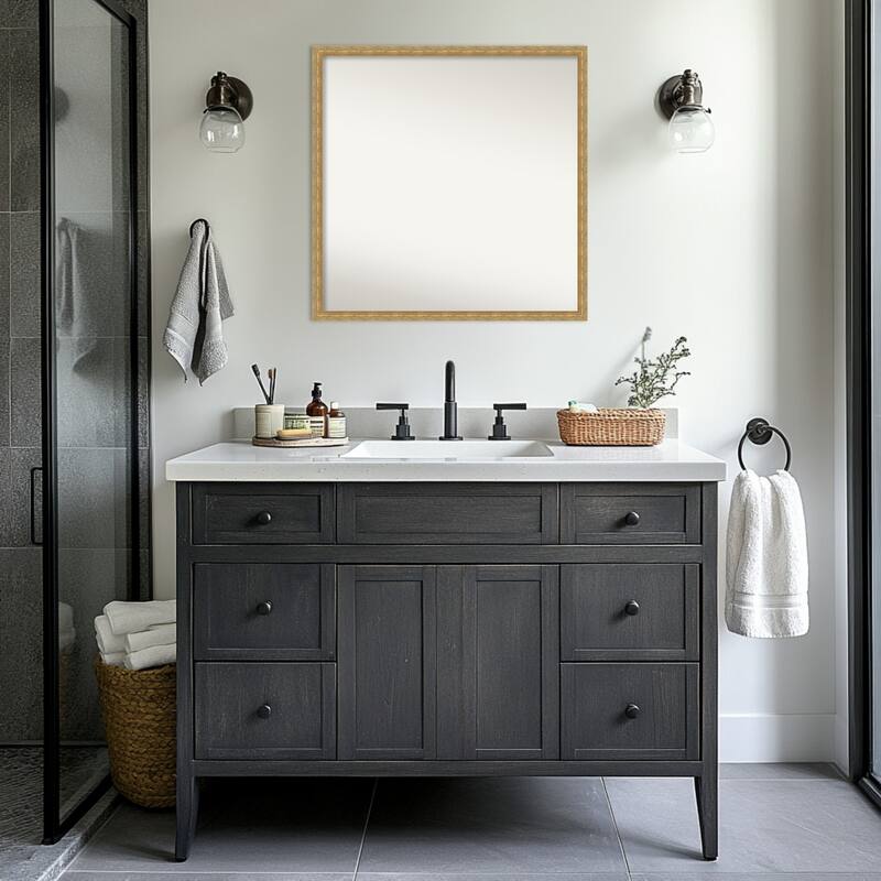Mila Non-Beveled Wood Framed Bathroom Vanity Wall Mirror