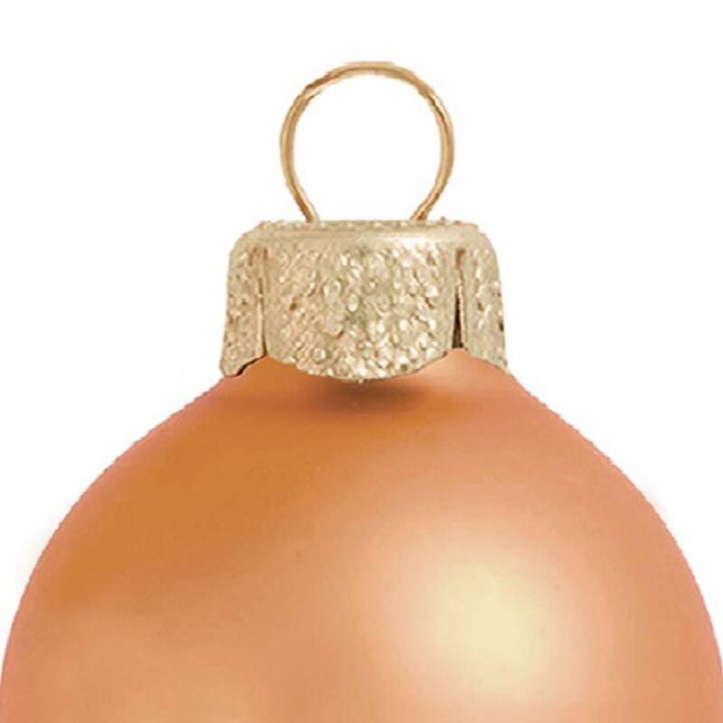 Small Matte Finish Glass Christmas Ball Ornaments - 2" (50mm) - Mandarin Orange - 28ct