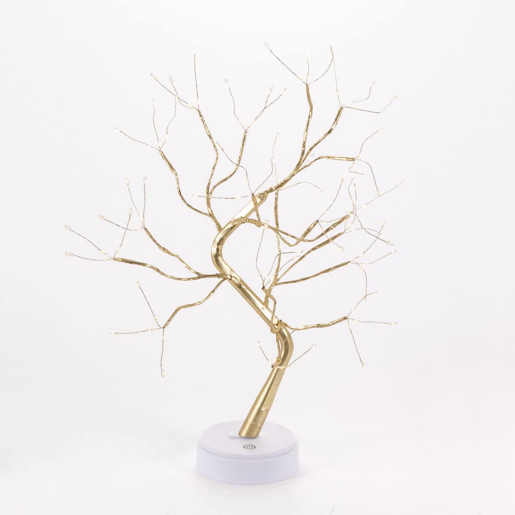 Elegant Champagne Gold Tree with Warm LED Lights
