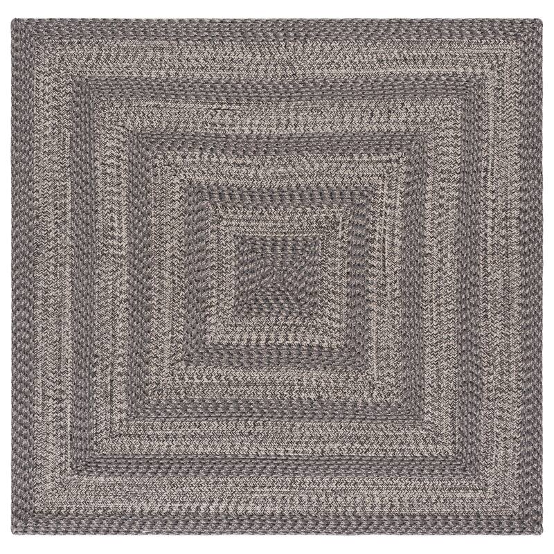 SAFAVIEH Handmade Braided Fatimah Washable Indoor/Outdoor Rug - Weather Resistant & Easy Cleaning - 5' Square - Grey