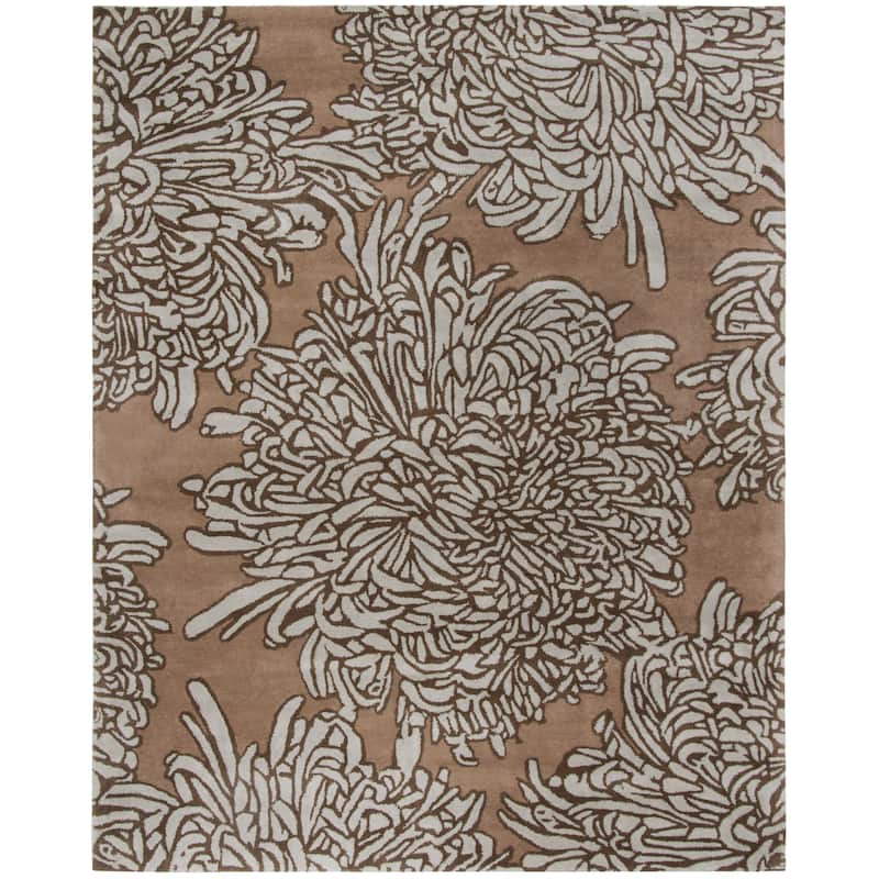Martha Stewart by SAFAVIEH Chrysanthemum Wool Rug - 9' x 12' - Driftwood/Grey