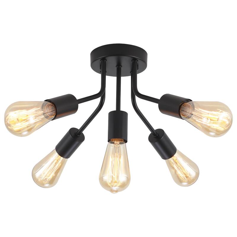 5-Light Semi Flush Mount Chandelier for Hallway Entryway Dining Room