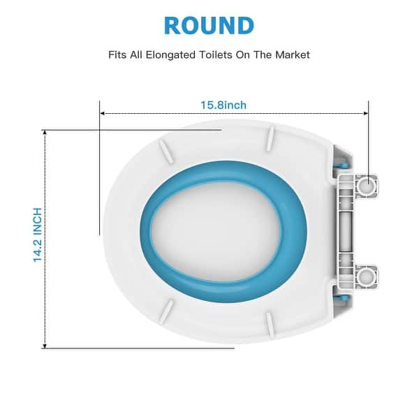dimension image slide 1 of 4, 2 in 1 Toilet Seat for Toddlers and Adults with Built-in Potty Training Seat