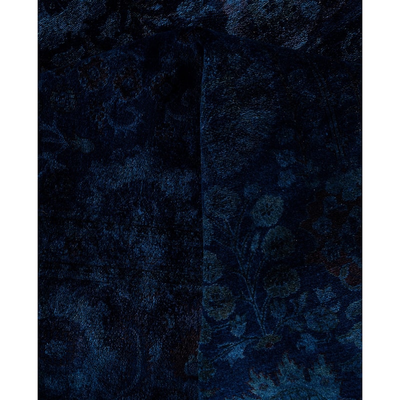 Overdyed One-of-a-Kind Hand-Knotted Area Rug - Navy - 9' 1" x 11' 9"