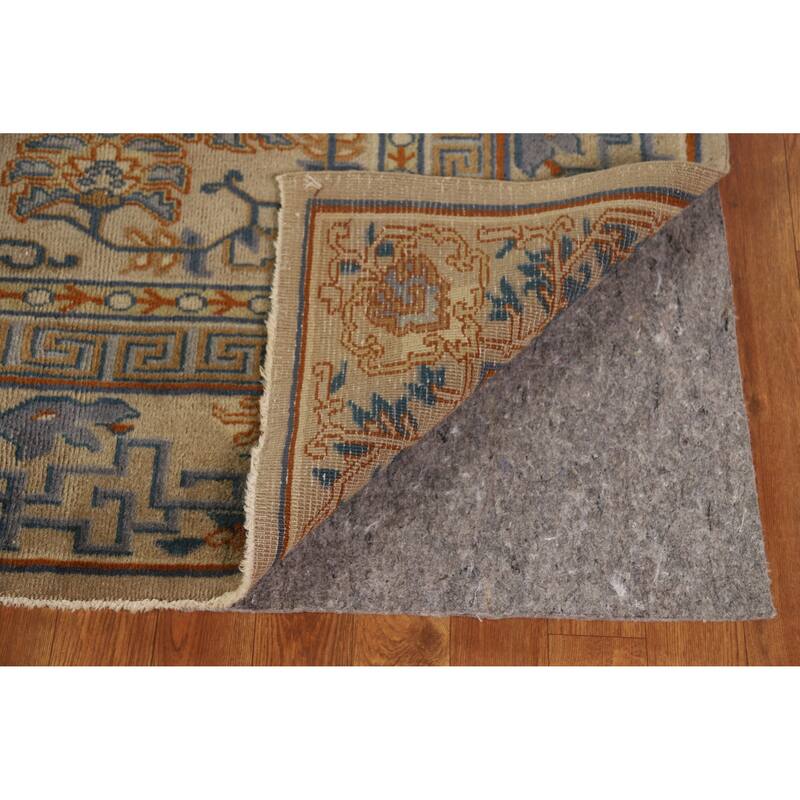 Hand Knotted Oriental 100% Wool Carpet Traditional Medallion Brown Art Deco Area Rug - 11' 1'' X 8' 7''