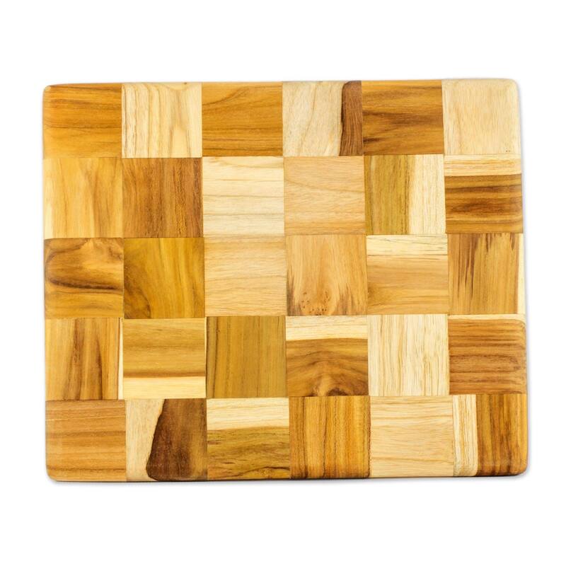 Novica Handmade Puzzle Teak Cutting Board