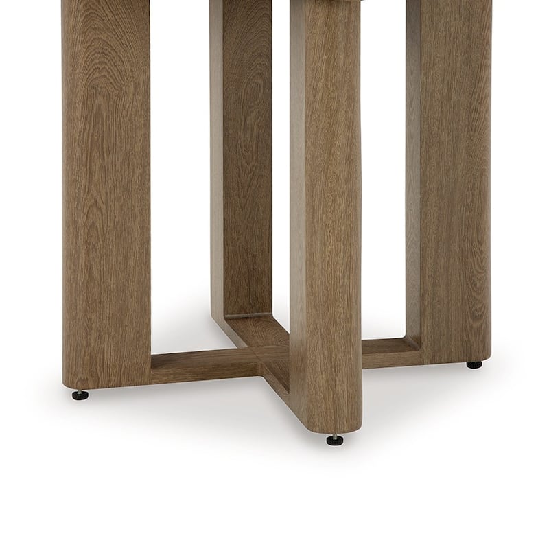 Baily Outdoor Square End Table, 23 Inch Rich Woodlike Brown Metal