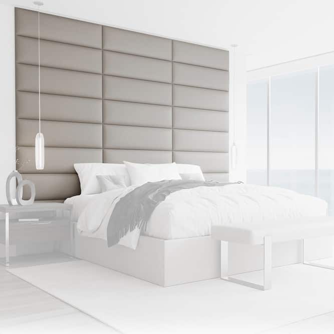 VANT Upholstered Headboards - Zigrino Oyster - 39 Inch - Set of 4 Panels.